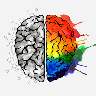Creative concept of the human brain. Vector illustration
